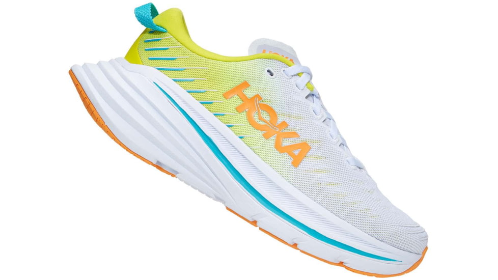 Hoka Bondi X Road Running Shoes - Womens, White/Evening Primrose, 9.5, B, 1113513-WEPR-09.5B