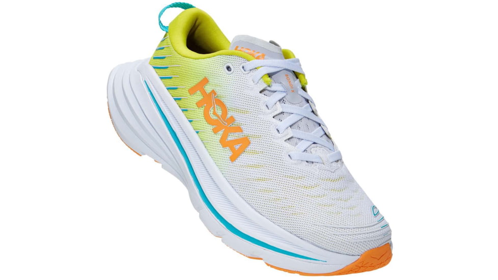 Hoka Bondi X Road Running Shoes - Womens, White/Evening Primrose, 9.5, B, 1113513-WEPR-09.5B