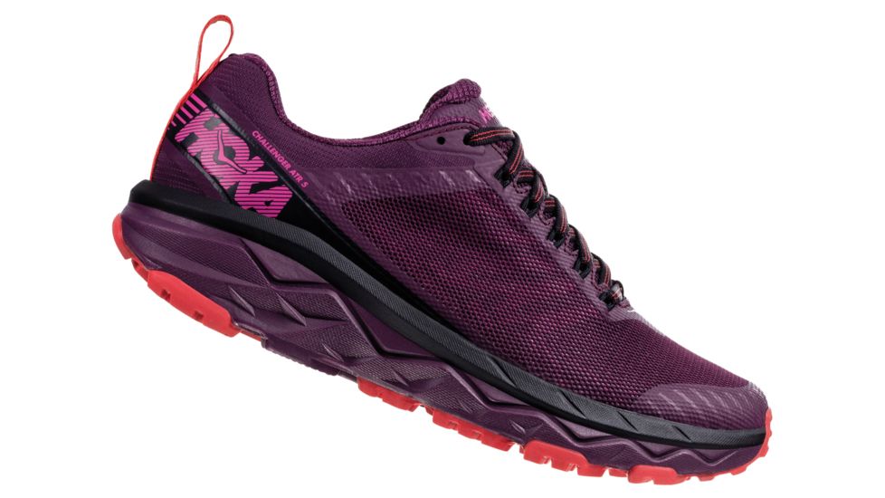 Hoka Challenger Atr 5 Running Shoes - Womens, Italian Plum / Poppy Red, Medium, 5, 1104094-IPPRD-05