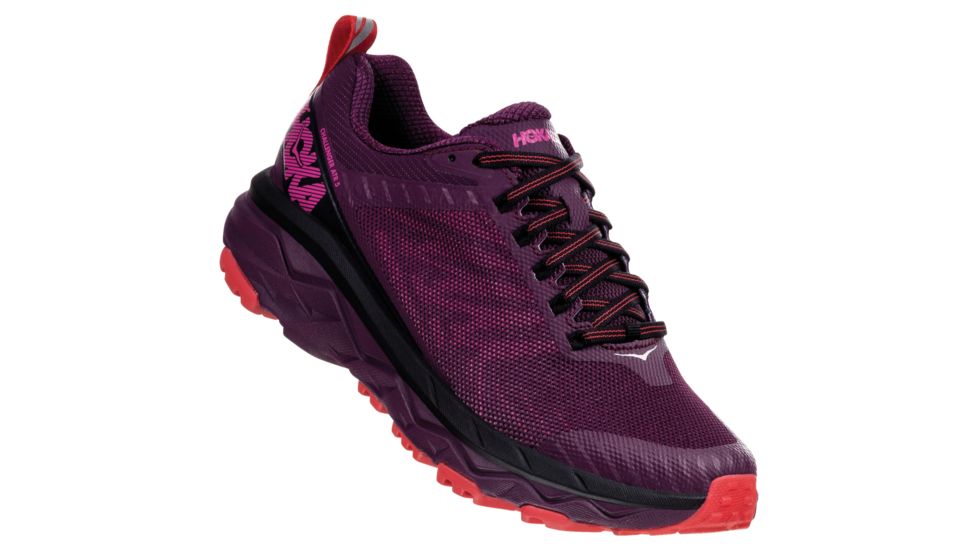 Hoka Challenger Atr 5 Running Shoes - Womens, Italian Plum / Poppy Red, Medium, 5, 1104094-IPPRD-05