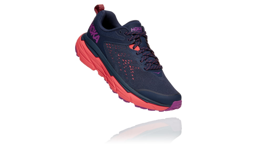 Hoka Challenger ATR 6 Trail Running Shoes - Women's, Black Iris/Hot Coral, 7, B, 1106512-BIHC-07B