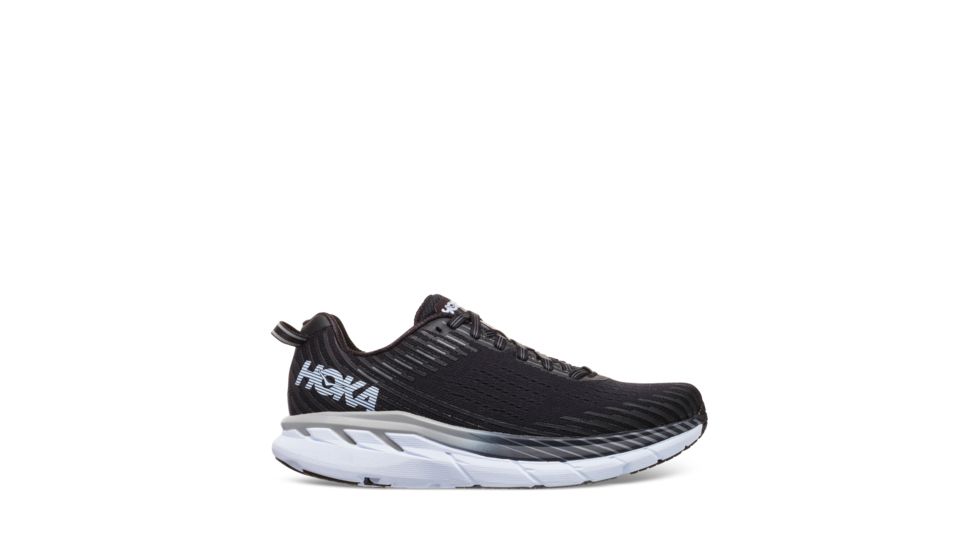 Hoka Clifton 5 Road Running Shoes - Women's, Black/White, Medium, 10, 1093756-BWHT-10