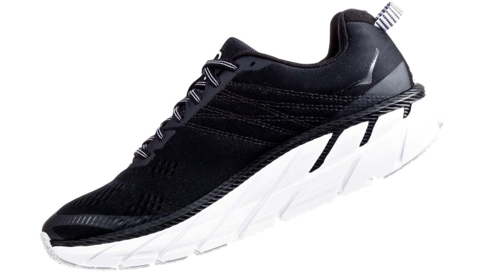 Hoka Clifton 6 Road Running Shoes - Mens, Black/White, 10EE, 1102876-BWHT-10EE