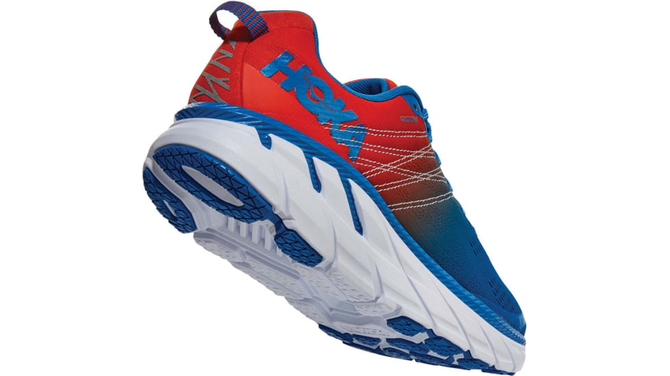 Hoka Clifton 6 Road Running Shoes - Mens, Mandarin Red/Imperial Blue, 9, 1102872-MRIB-9
