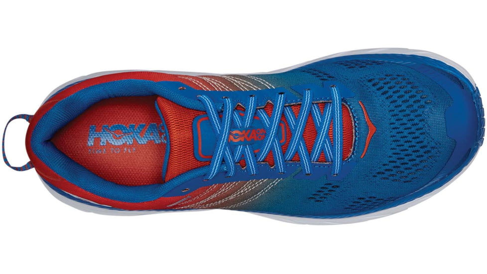 Hoka Clifton 6 Road Running Shoes - Mens, Mandarin Red/Imperial Blue, 9, 1102872-MRIB-9