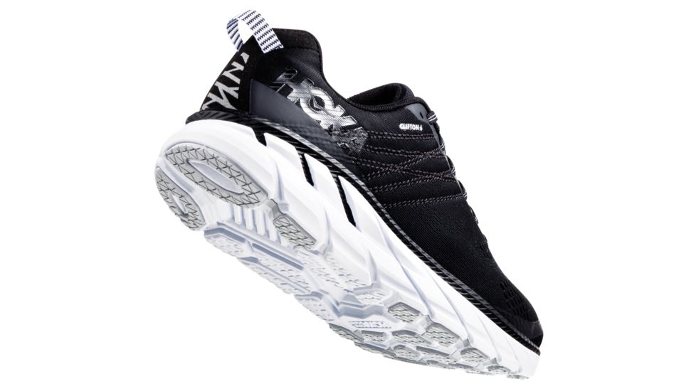 Hoka Clifton 6 Running Shoes - Mens, Black / White, Medium, 7, 1102872-BWHT-07