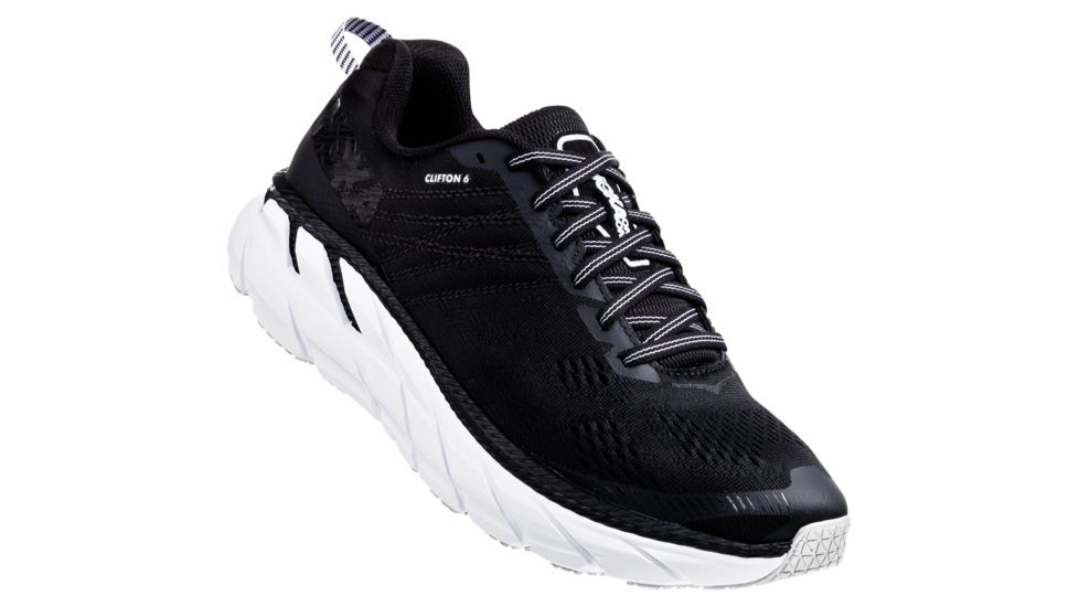 Hoka Clifton 6 Running Shoes - Men's, Black / White, Medium, 13, 1102872-BWHT-13