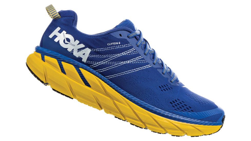 Hoka Clifton 6 Running Shoes - Mens, Nebulas Blue / Lemon, Medium, 7, 1102872-NBLM-07