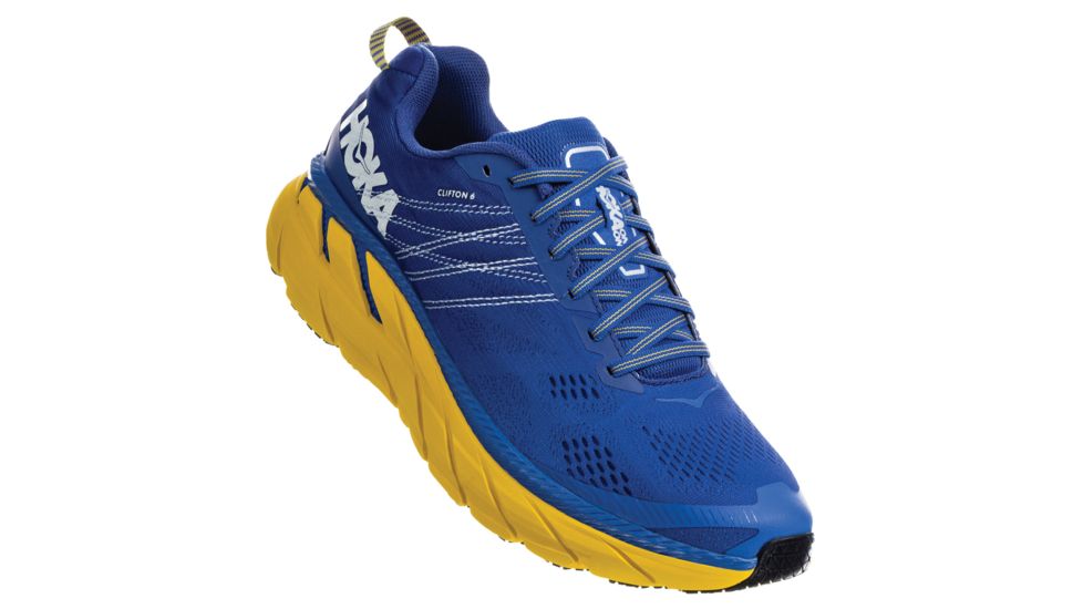 Hoka Clifton 6 Running Shoes - Mens, Nebulas Blue / Lemon, Medium, 7, 1102872-NBLM-07