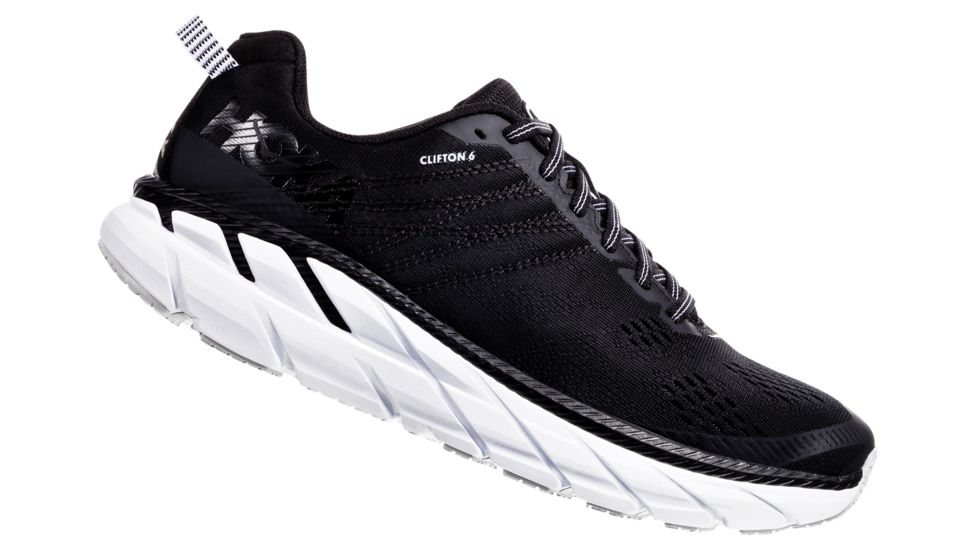 Hoka Clifton 6 Running Shoes - Women's, Black / White, Medium, 9, 1102873-BWHT-09
