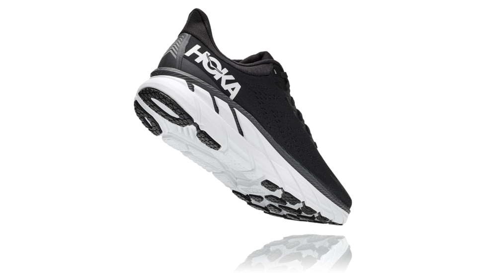 Hoka Clifton 7 Road Running Shoes - Mens, Black/White, 9.5 US, Medium, 1110508-BWHT-09.5