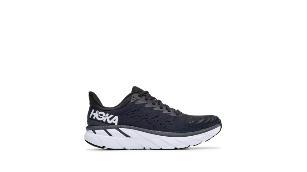 Hoka Clifton 7 Road Running Shoes - Mens, Black/White, 9.5 US, Medium, 1110508-BWHT-09.5