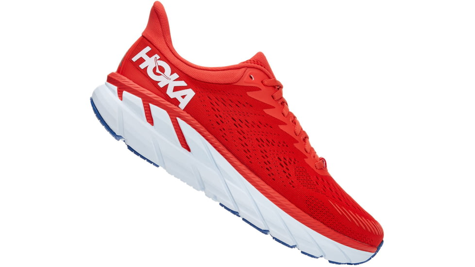 Hoka Clifton 7 Road Running Shoes - Mens, Fiesta/White, 11, Regular, 1110508-FWT-11