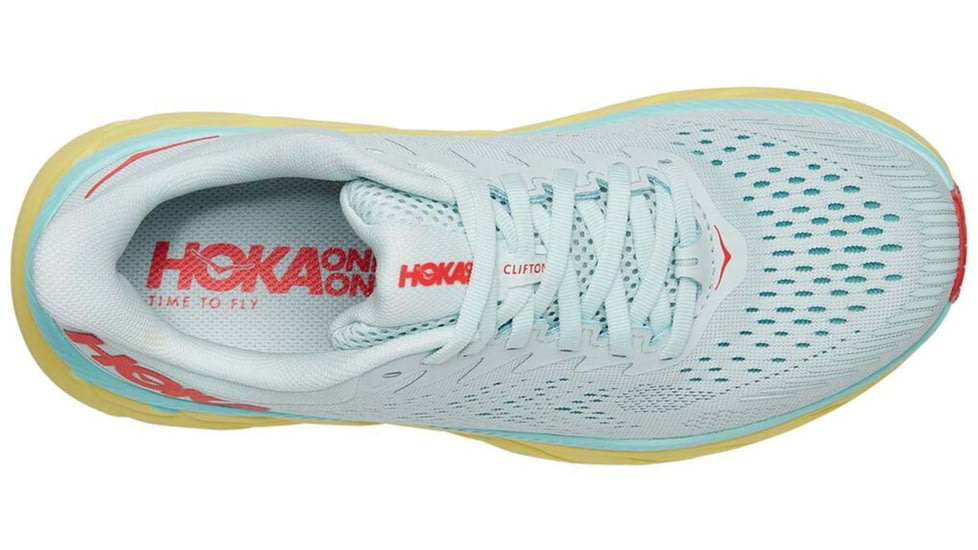 Hoka Clifton 7 Road Running Shoes - Womens, Morning Mist/Hot Coral, 10, 1110509-MMHC-10