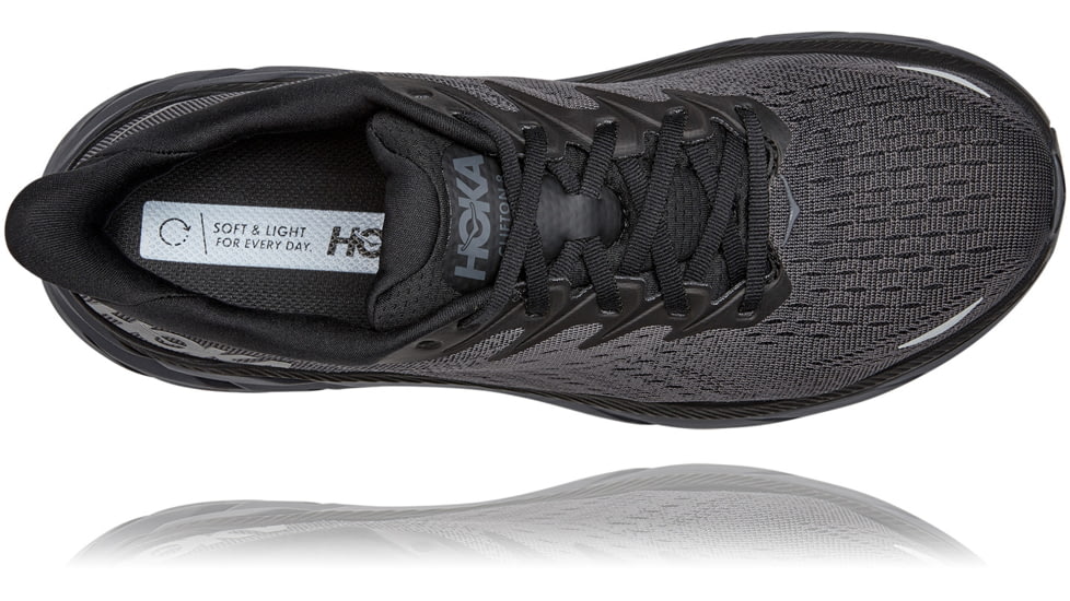 Hoka Clifton 8 Road Running Shoes - Mens, Black / Black, 10D, 1119393-BBLC-10D