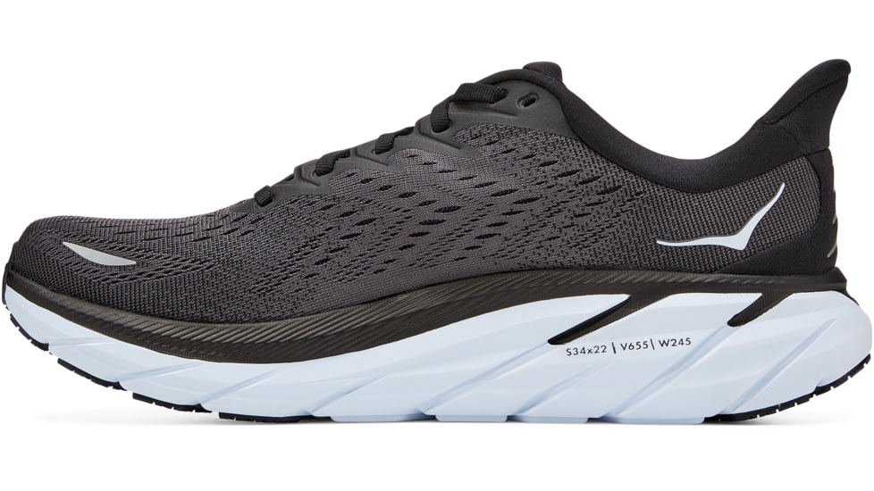 Hoka Clifton 8 Road Running Shoes - Mens, Black/White, 10.5EE, 1121374-BWHT-10.5EE