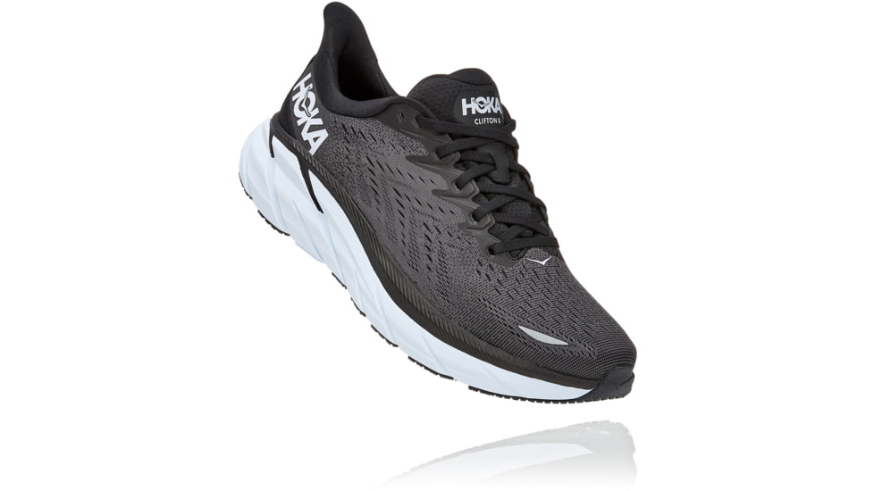 Hoka Clifton 8 Road Running Shoes - Mens, Black/White, 10.5EE, 1121374-BWHT-10.5EE
