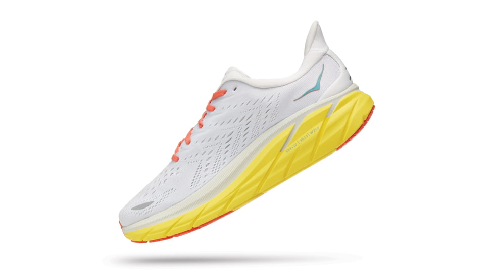 Hoka Clifton 8 Road Running Shoes - Mens, Blanc De Blanc / Illuminating, 12.5EE, 1121374-BDBI-12.5EE