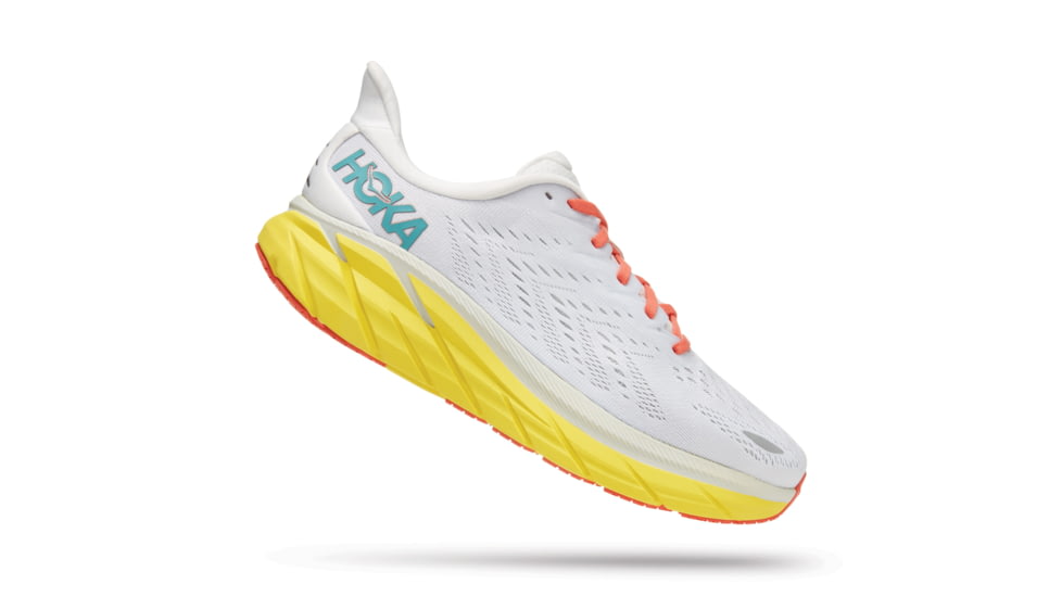 Hoka Clifton 8 Road Running Shoes - Mens, Blanc De Blanc / Illuminating, 13D, 1119393-BDBI-13D