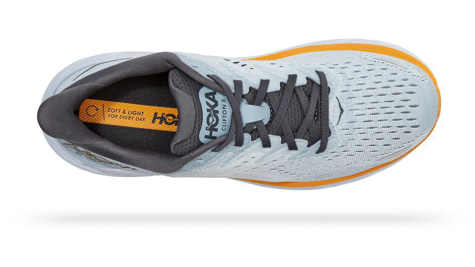 Hoka Clifton 8 Road Running Shoes - Mens, Blue Fog / Plein Air, 10D, 1119393-BFPA-10D