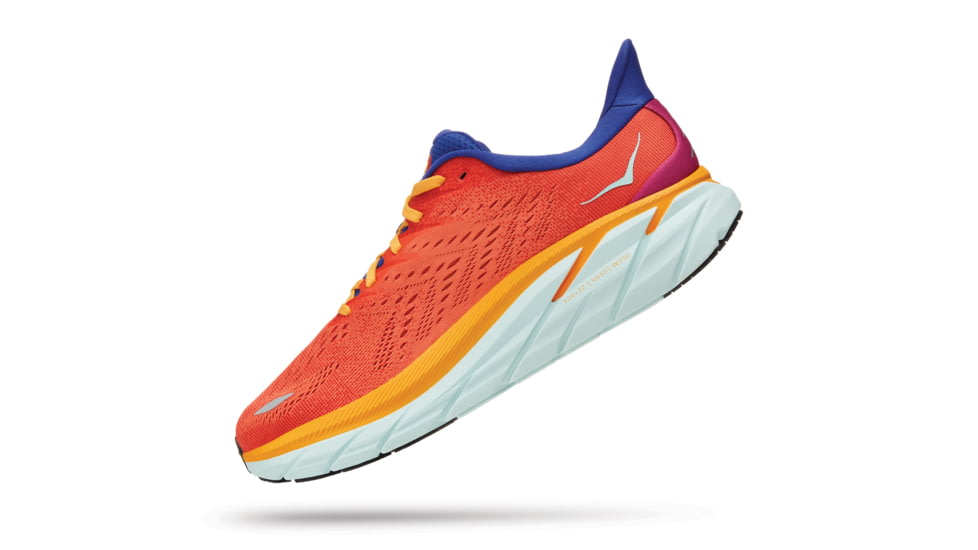 Hoka Clifton 8 Road Running Shoes - Mens, Fiesta / Bluing, 14D, 1119393-FBLN-14D