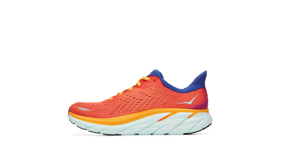 Hoka Clifton 8 Road Running Shoes - Mens, Fiesta / Bluing, 14D, 1119393-FBLN-14D