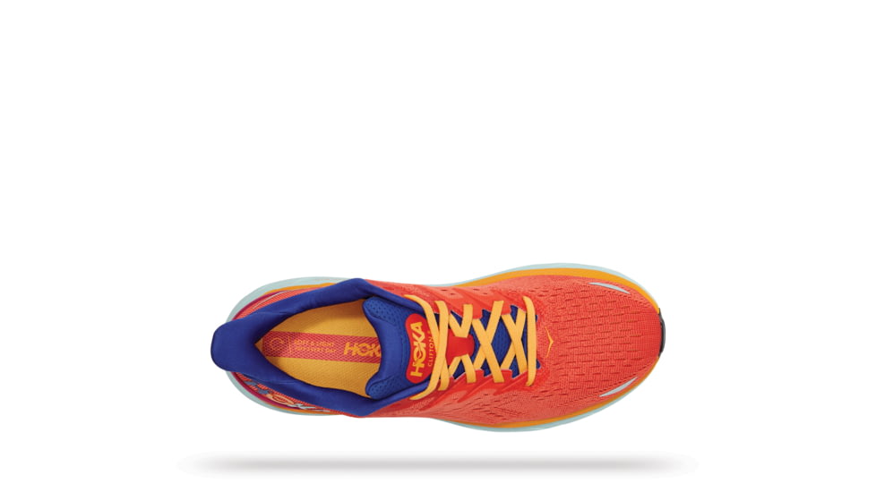 Hoka Clifton 8 Road Running Shoes - Mens, Fiesta / Bluing, 14D, 1119393-FBLN-14D