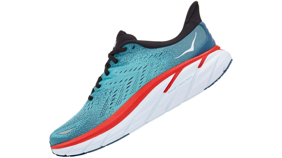 Hoka Clifton 8 Road Running Shoes - Mens, Real Teal/Aquarelle, 10.5, D, 1119393-RTAR-10.5D