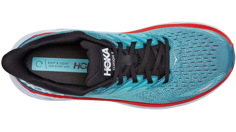 Hoka Clifton 8 Road Running Shoes - Mens, Real Teal/Aquarelle, 10.5, D, 1119393-RTAR-10.5D