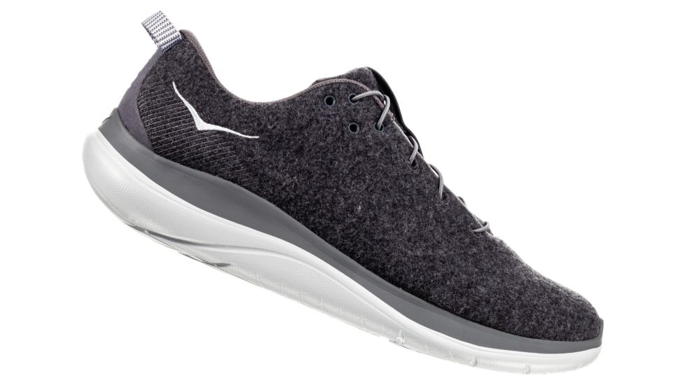 Hoka Hupana Flow Wool Running Shoes - Mens, Dark Shadow / Charcoal Grey, Wide, 9, 1106690-DSCGR-09EE