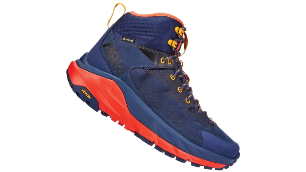Hoka Kaha GTX Boots Shoes - Mens, Patriot Blue/Mandarin Red, 10.5 US, Medium, 1112030-PBMRD-10.5