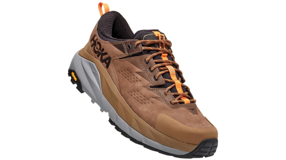 Hoka Kaha Low GTX Hiking Shoes - Mens, Otter/Persimmon Orange, 8, D, 1118586-OPOR-08D