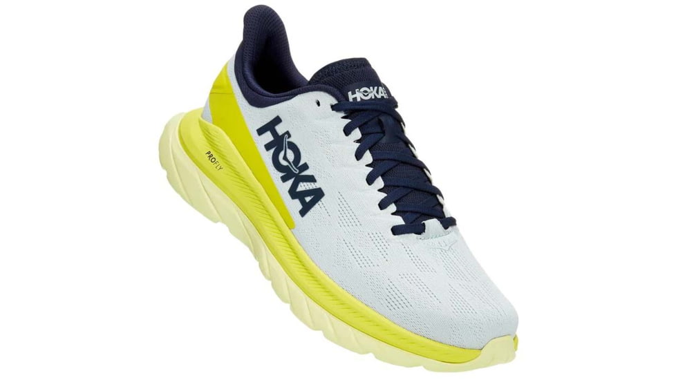 Hoka Mach 4 Road Running Shoes - Mens, Blue Flower / Citrus, 12, D, 1113528-BFCT-12D