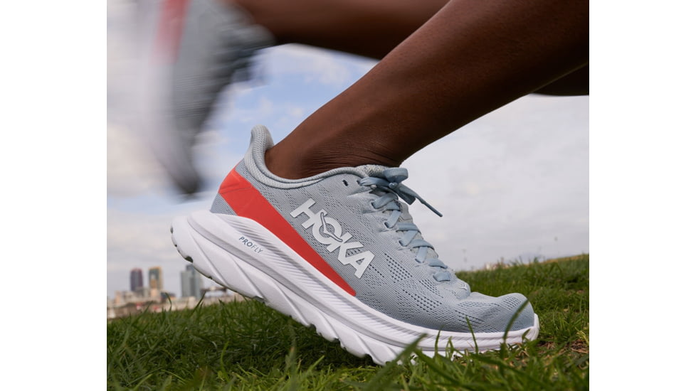 Hoka Mach 4 Road Running Shoes - Mens, Blue Fog / Fiesta, 09.5, D, 1113528-BFFS-09.5D