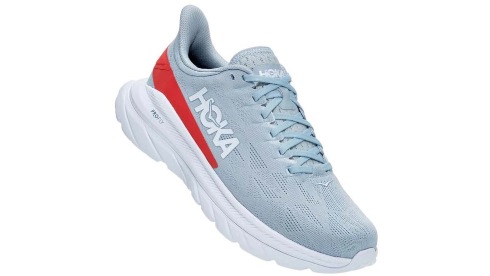 Hoka Mach 4 Road Running Shoes - Mens, Blue Fog / Fiesta, 09.5, D, 1113528-BFFS-09.5D