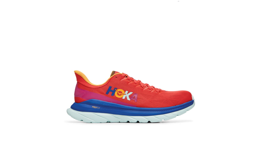 Hoka Mach 4 Road Running Shoes - Mens, Fiesta / Bluing, 8.5D, 1113528-FBLN-08.5D