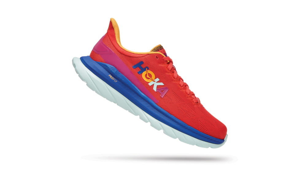 Hoka Mach 4 Road Running Shoes - Womens, Fiesta / Bluing, 7.5B, 1113529-FBLN-07.5B