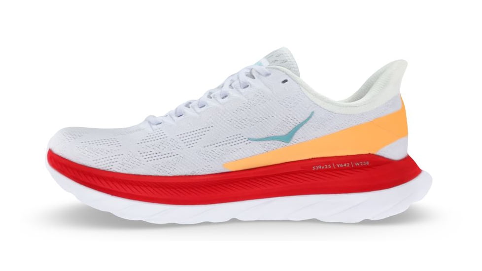 Hoka Mach 4 Shoes - Mens, White/Fiesta, 10D, 1113528-WFS-10D
