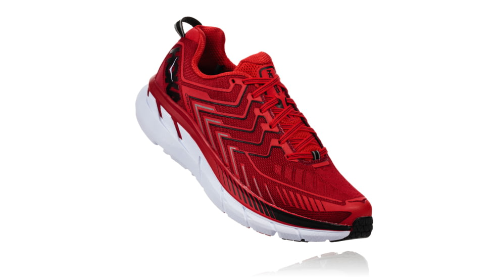 Hoka Men's Clifton 4 Road Running Shoe, Haute Red/High Risk Red, 7 US, 1016723-HRHRR-7