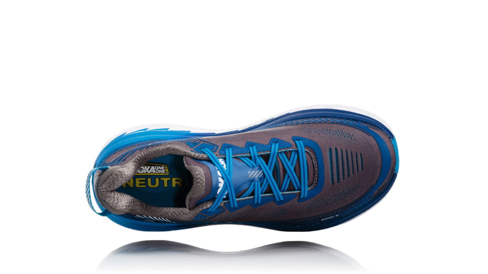 Hoka Mens Bondi 5 Road Running Shoe, Charcoal Gray/True Blue, 7 US, 1014757-CGTB-7
