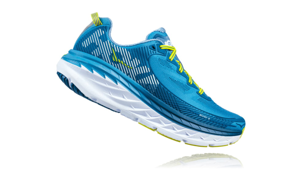 Hoka Mens Bondi 5 Road Running Shoe, Niagara/Midnight, 7 US, 1014757-NMDN-7