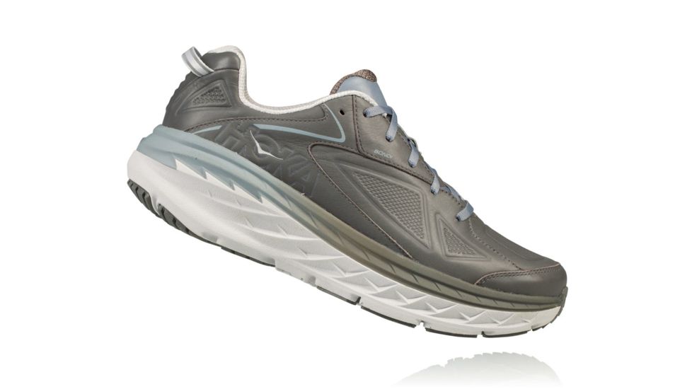 Hoka Men's Bondi Leather Casual Shoe, Charcoal, 7.5 US, 1019752-CHRC-07.5EE