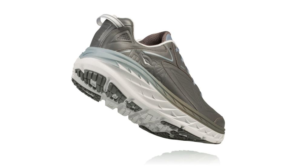 Hoka Men's Bondi Leather Casual Shoe, Charcoal, 7.5 US, 1019752-CHRC-07.5EE