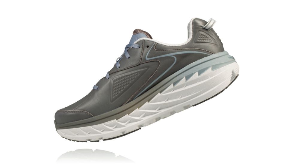 Hoka Men's Bondi Leather Casual Shoe, Charcoal, 7.5 US, 1019752-CHRC-07.5EE