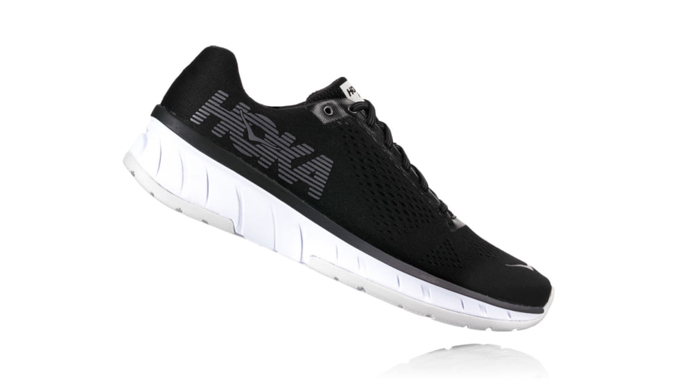 Hoka Mens Cavu Running Shoe, Black/White, 8 US, 1019281-BWHT-8