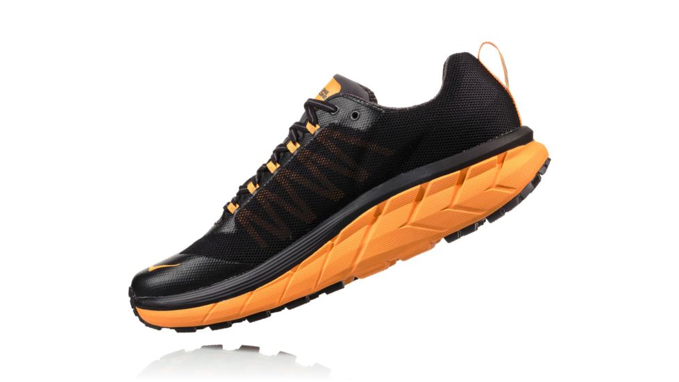Hoka Mens Challenger ATR 4 Trailrunning Shoe, Black/Kumquat, 12 US, 1018294-BKMQ-12