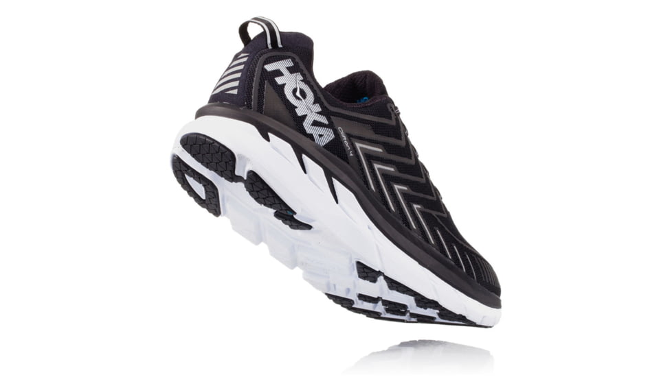 Hoka Mens Clifton 4 Road Running Shoe, Black/White, 7 US, 1016723-BWHT-7