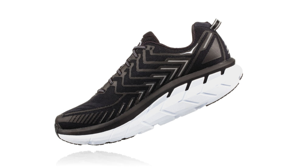 Hoka Mens Clifton 4 Road Running Shoe, Black/White, 7 US, 1016723-BWHT-7