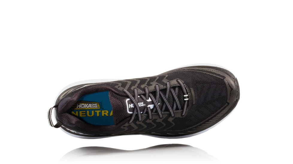 Hoka Mens Clifton 4 Road Running Shoe, Black/White, 7 US, 1016723-BWHT-7