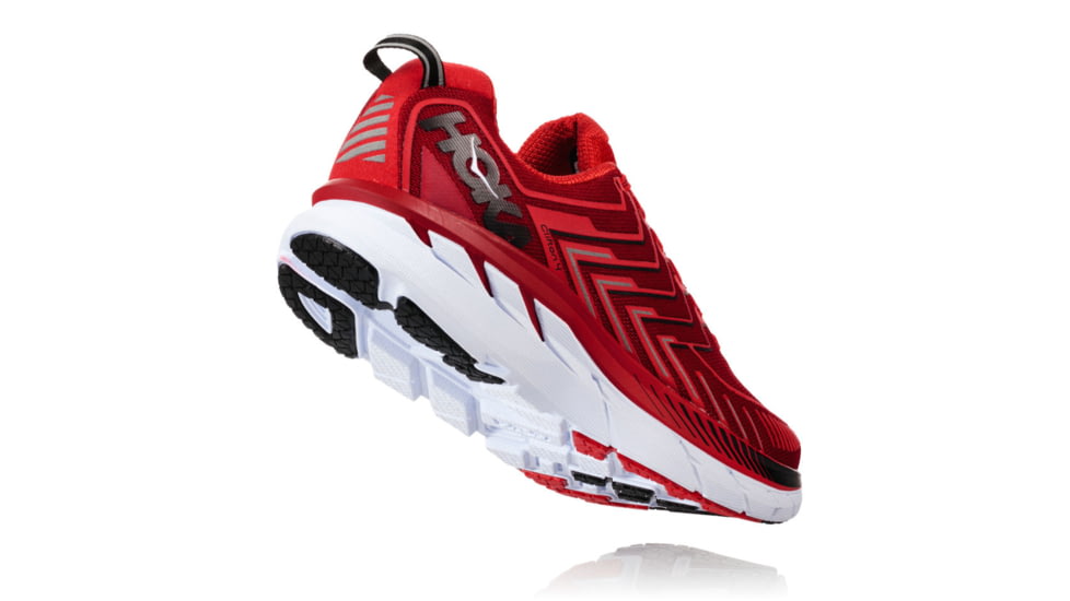 Hoka Mens Clifton 4 Road Running Shoe, Haute Red/High Risk Red, 7 US, 1016723-HRHRR-7